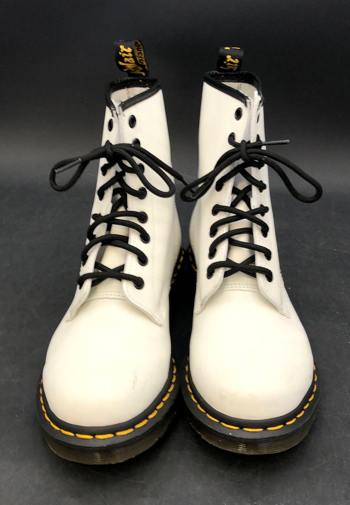 Dr. Martens 1460 W White Leather 8-Eye Lace Up Boots Women Size 8