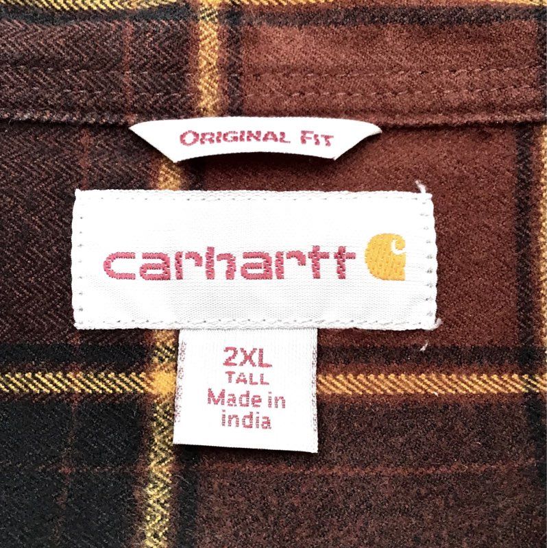 Carhartt Plaid Flannel Shirt - 102215224 - Men&#39;s Size 2XL Tall