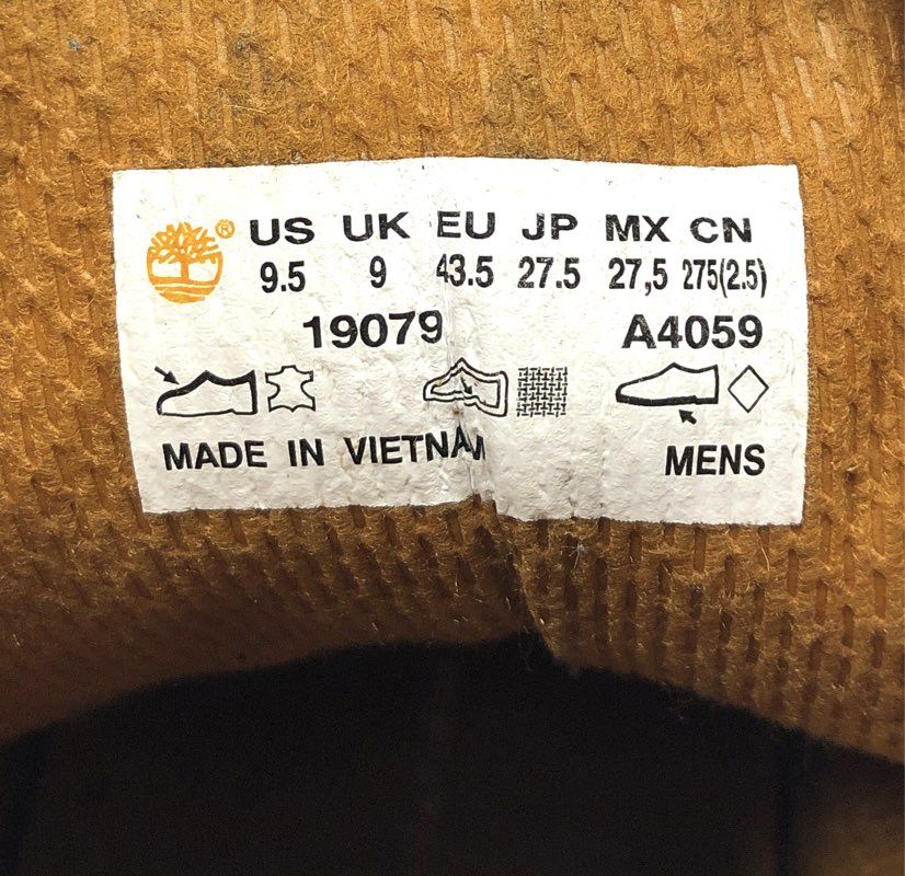 Timberland Basic 6-Inch Waterproof Boot Wheat Nubuck Mens Size 9.5