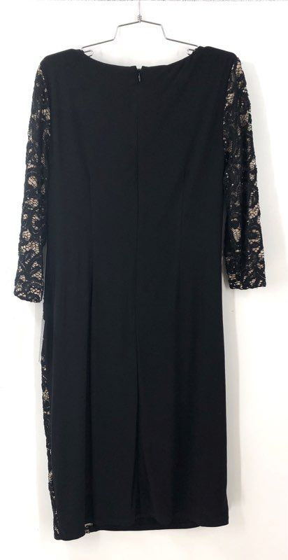 NWT R&M Richards Women's Black Taupe Sheath Dress - Size 12