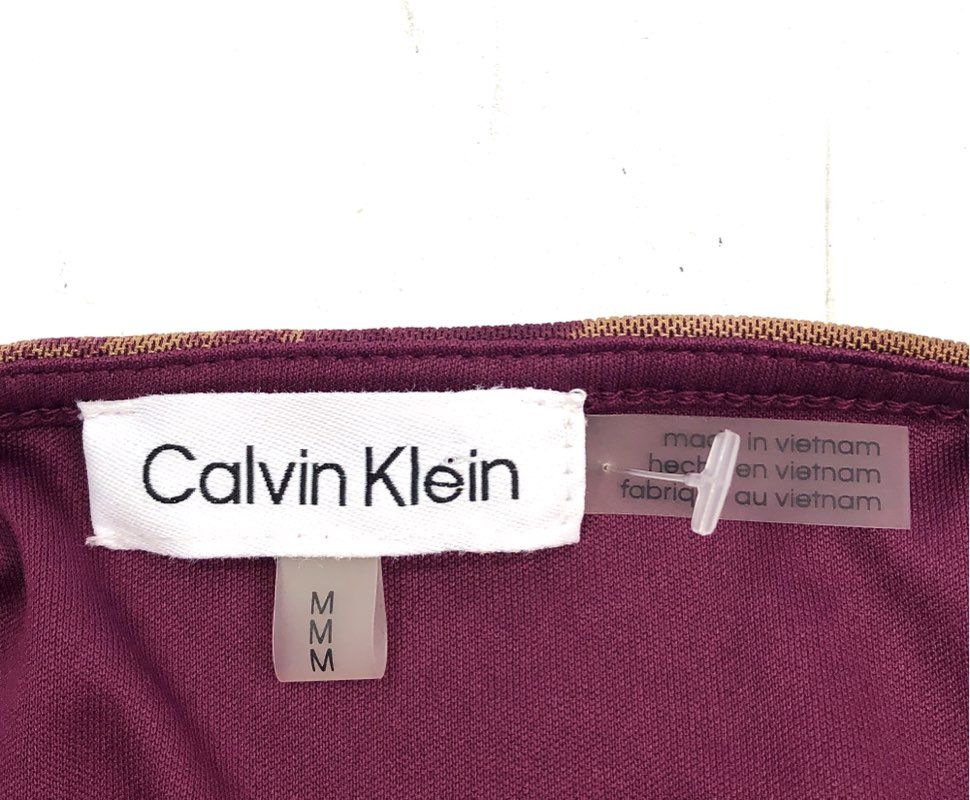 Calvin Klein Women's Abstract Watercolor Ruched Side Sheath Dress NWT Sz M