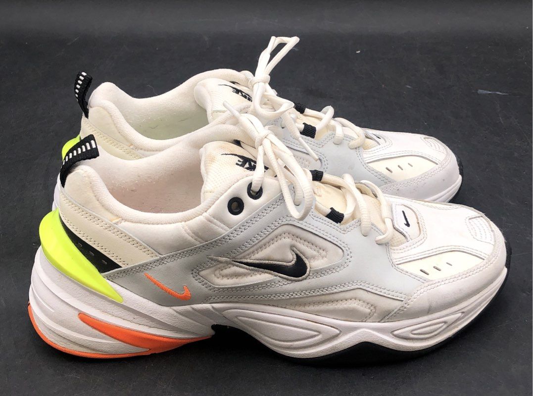 Nike M2K Tekno White Black Orange Volt Men's Sneakers Size 8.5