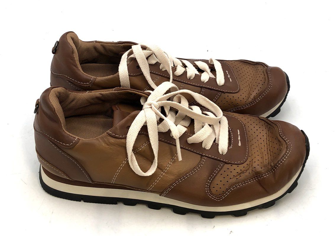Coach G2375 Brown Leather Low Top Casual Sneakers Men's Size 8.5