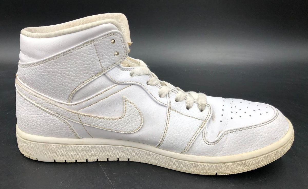 Nike Air Jordan 1 Mid &#39;Triple White&#39; 2020 Men&#39;s Sneakers - Size 10.5 (+COA)