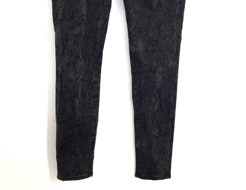 FRAME Women's Black Gray Snakeskin Animal Print Skinny Stretch Jeans Sz 28