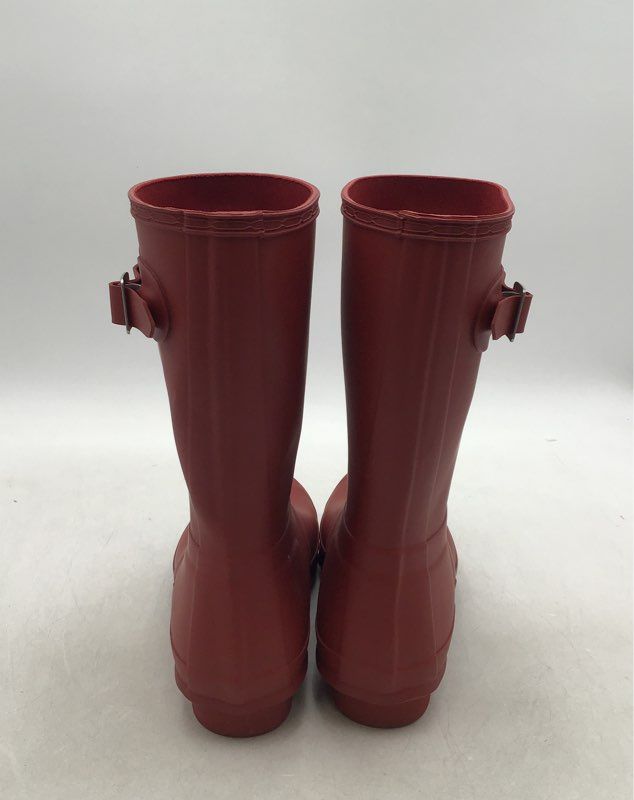 Hunter Women&#39;s Red Mid-Calf Pull On Rain Boots - Size 8