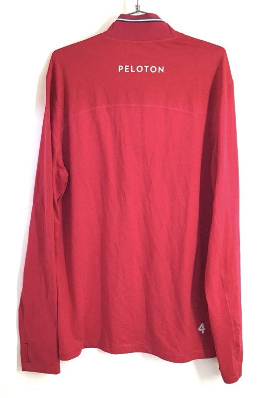 Fourlaps x Peloton Men's Red Quarter Zip Pullover Activewear Performance Sz L