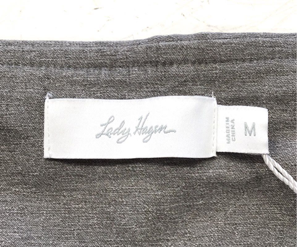 NWT Lady Hagen Women's Gray Tummy Control 7" Athletic Shorts - Size M