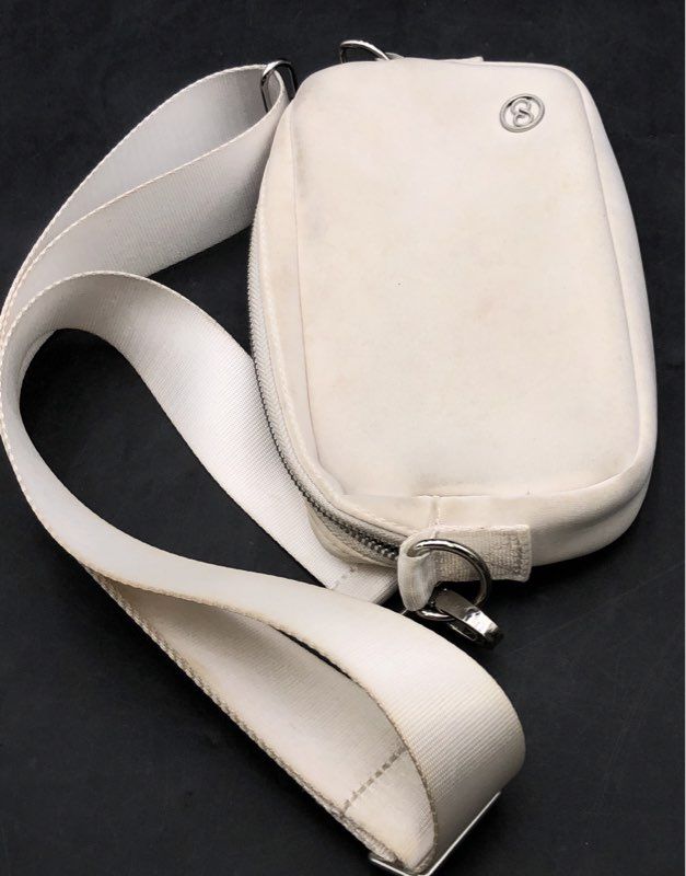 Lululemon White Neoprene Perforated Crossbody Belt Bag Small