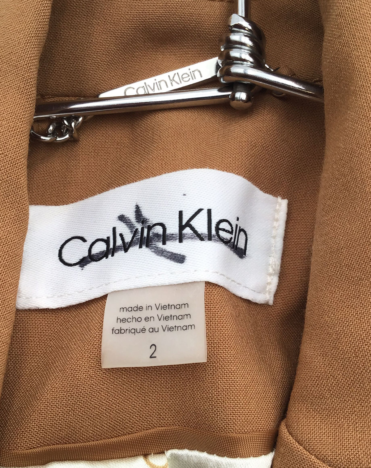 Calvin Klein Women&#39;s Brown Notch Lapel Single-Breasted Blazer - Size 2