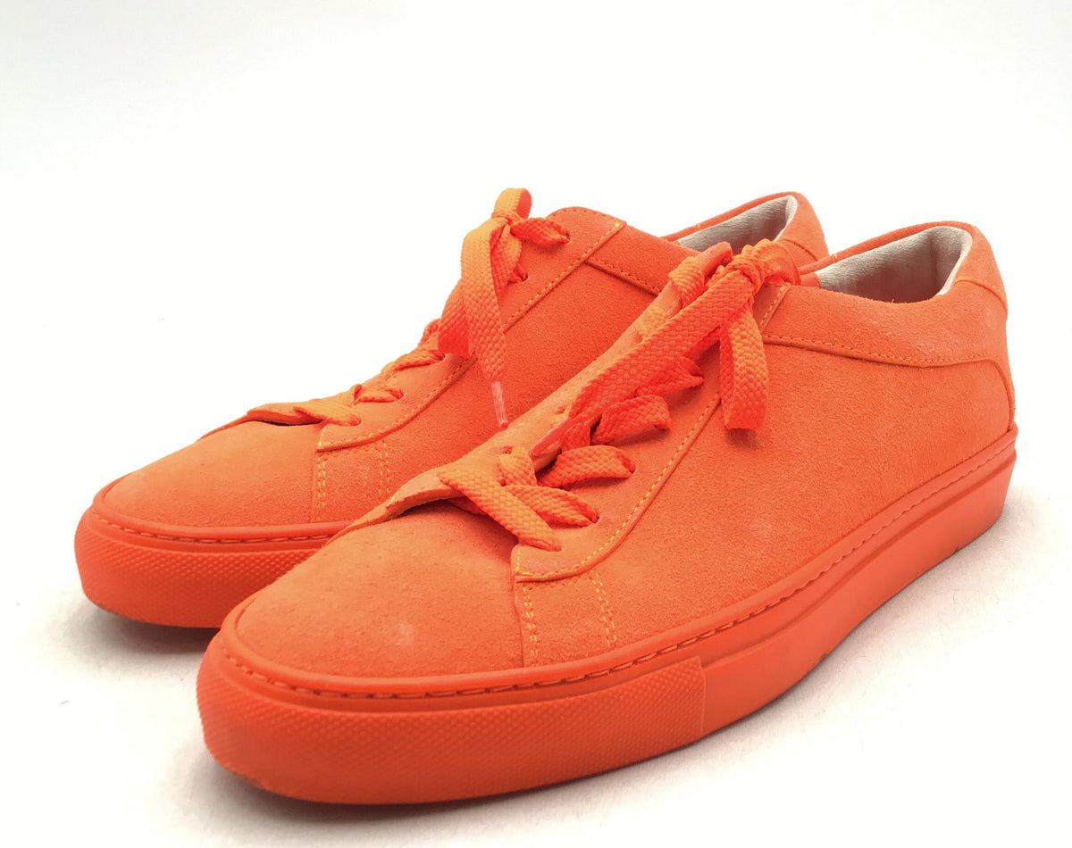 Koio Men&#39;s Orange Leather Low-Top Lace-Up Casual Shoes - Size EUR 40