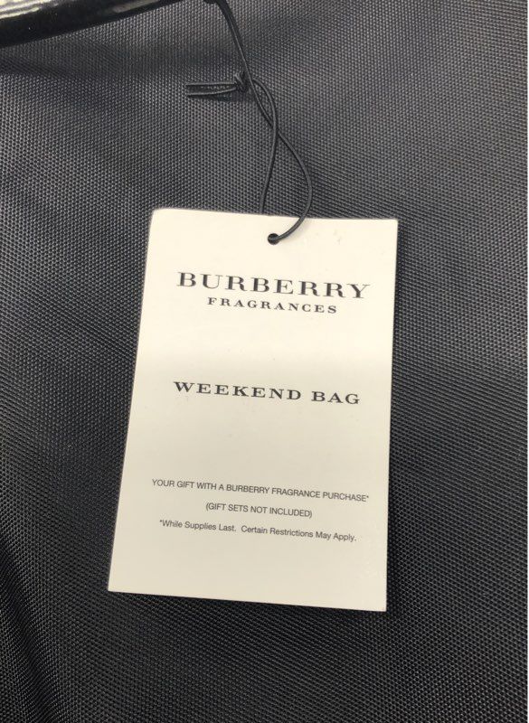 Burberry Fragrances Black Canvas Weekend Bag Large Tote Patent Trim NWT