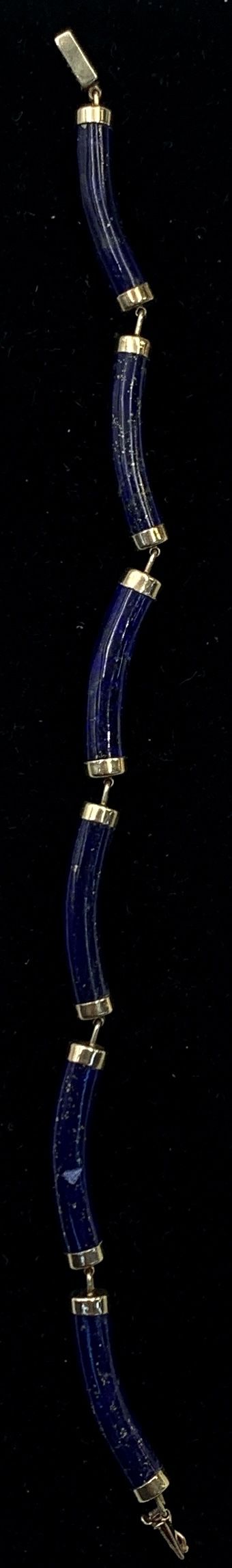 Beautiful 14K Gold Sodalite-Stone Bracelet 9.2g