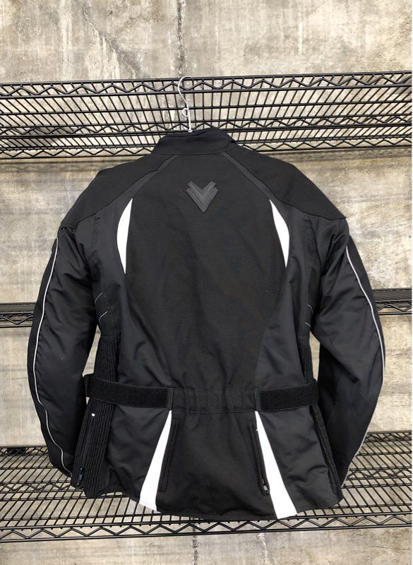 Frank Thomas Women's Lady Rider Motorcycle Jacket Black Armored Sz M