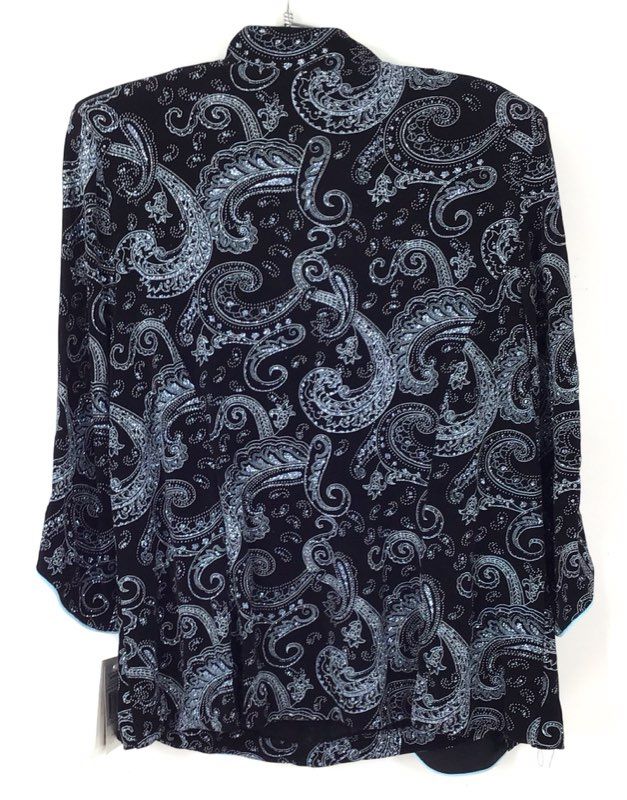 Vintage NWT Alex Evenings Women's Blue Black 2-Piece Jacket & Tank Top - Size 1X