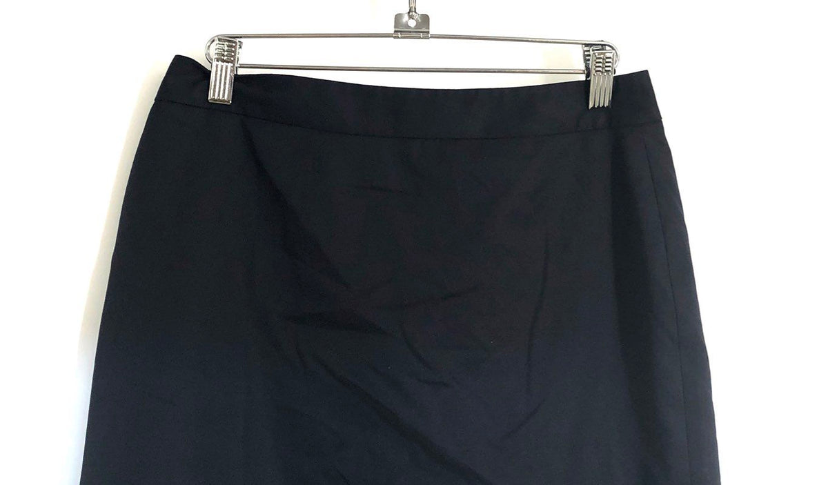 Brooks Brothers Women's Navy Stretch Wool Wrap Front Pencil Skirt Sz 4P