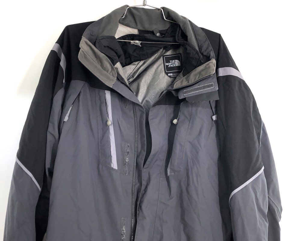 The North Face Men's Gray Black Technical Full Zip Hooded Shell Jacket Sz L