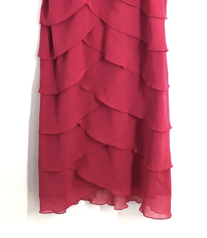 Max and Cleo Women's Cosmic Pink Lynn One Shoulder Tiered Ruffle Dress Sz 4 NWT