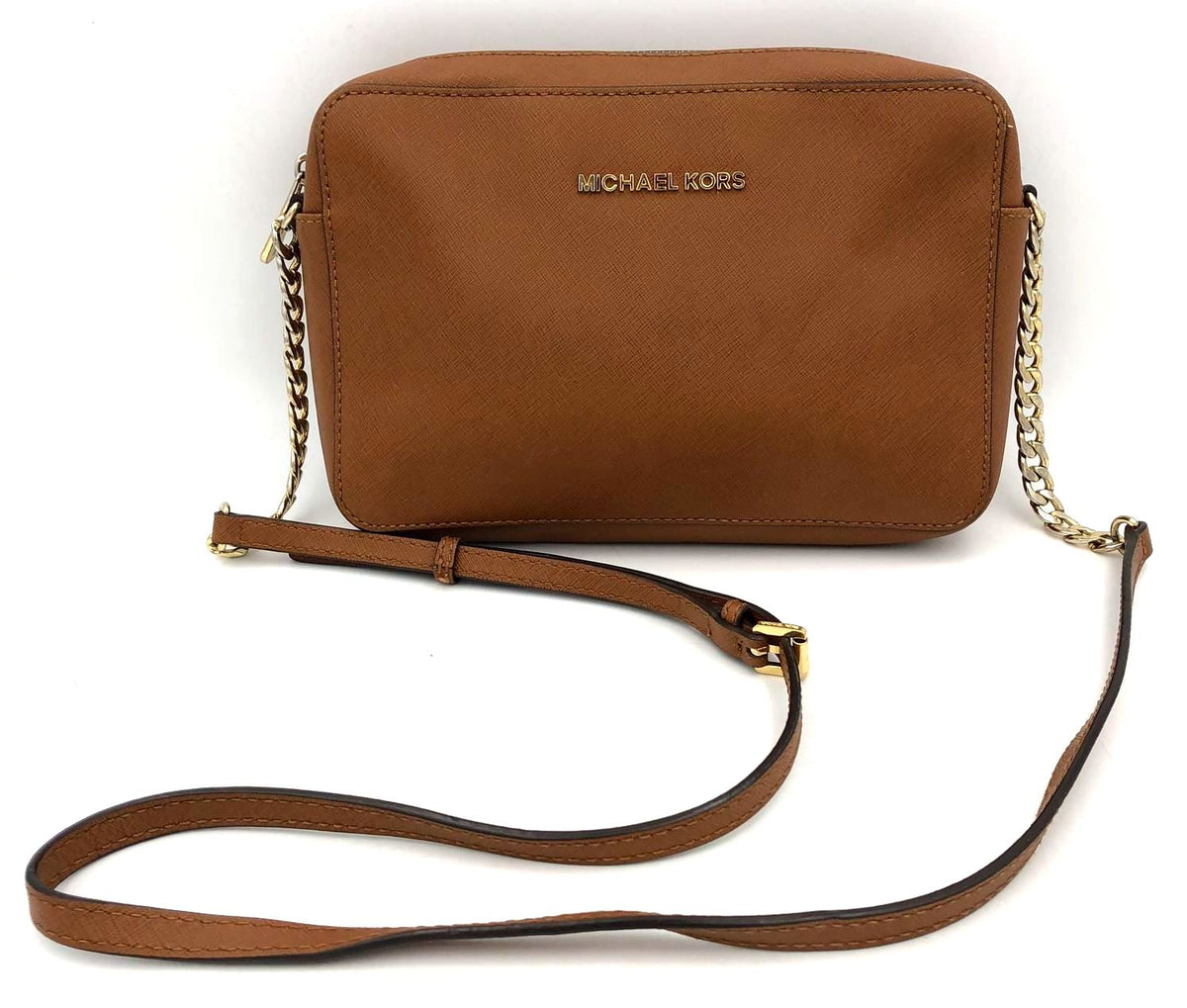 Authentic Michael Kors Brown Luxury Leather Crossbody Bag - COA Included