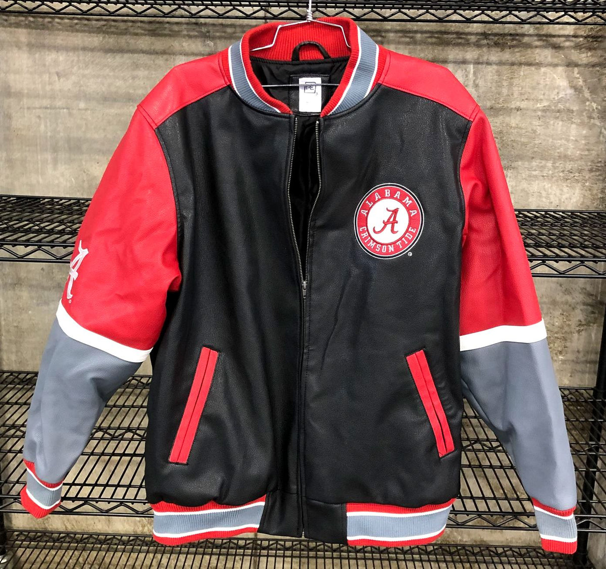 ProEdge Men's Alabama Crimson Tide Red/Black/Grey/White Varsity Jacket - Size L