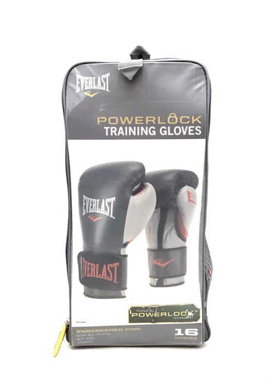 Everlast Men&#39;s Gray Powerlock Training Boxing Bag Gloves