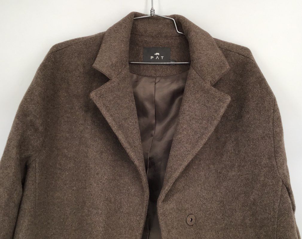 Pat Men&#39;s Brown Pea Coat - Size 100