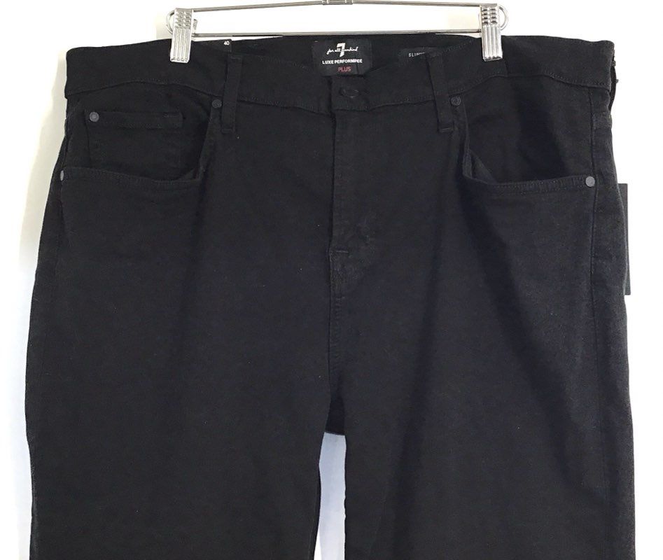 7 For All Mankind Men's Black Slimmy Tapered Luxe Performance Jeans 40 NWT