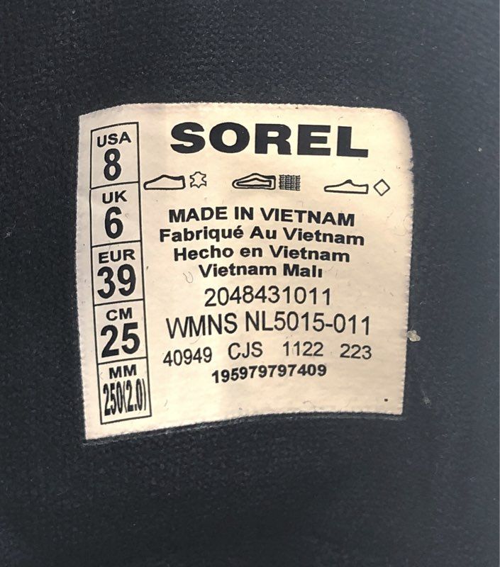 Sorel Brex Boot Lace Black Sea Salt Snake Platform Boots Women's Size 8