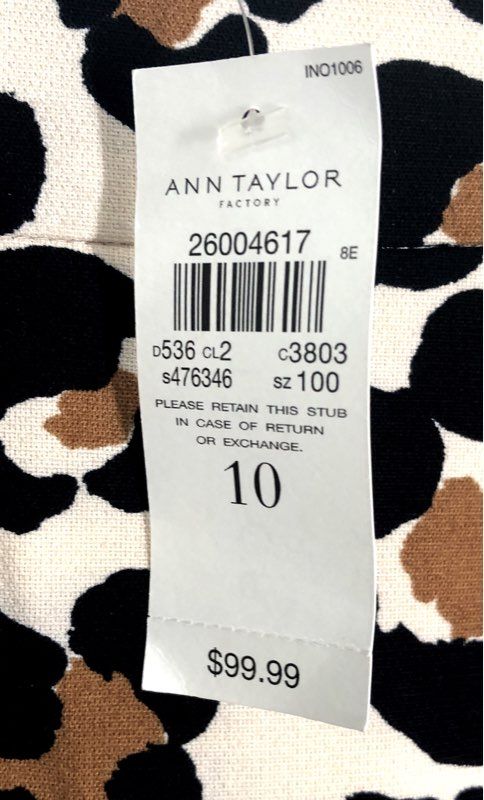 Ann Taylor Factory Women's Cheetah Leopard Print A-Line Midi Skirt NWT Sz 10