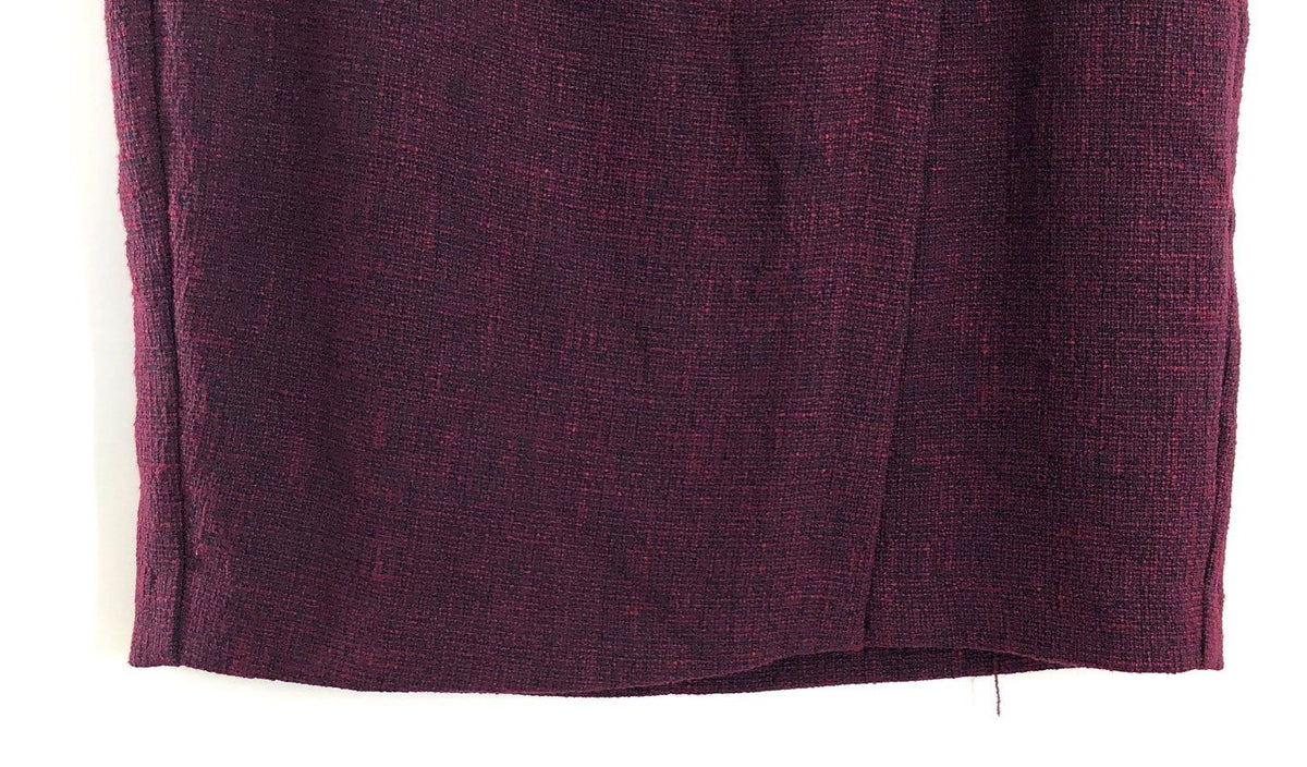 Banana Republic Women's Burgundy Textured Faux Wrap Pencil Skirt NWT Size 10