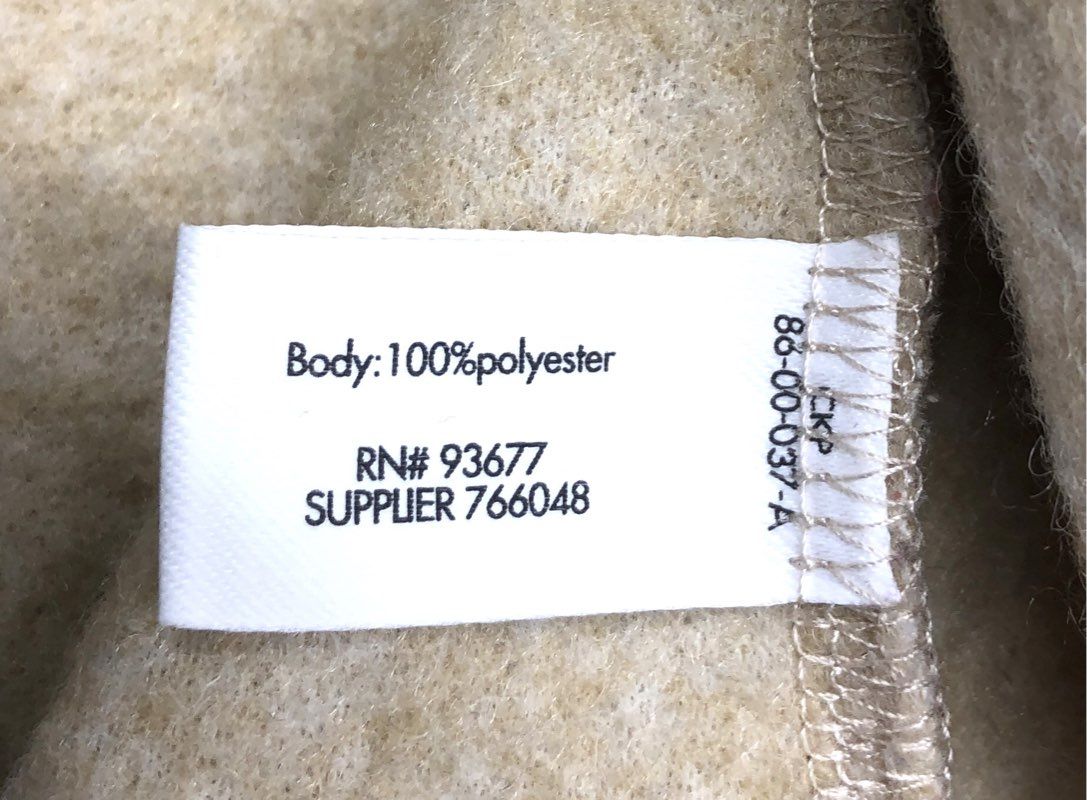 Stylus Women's Beige Boucle Faux Leather Trim Open Front Topper Coat Sz L
