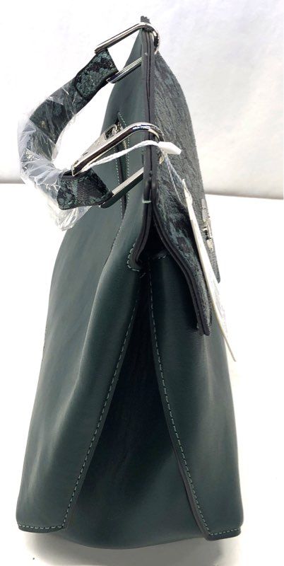 NWT CXL Christian Lacroix Teal Sable Prism Python Satchel Handbag Silver