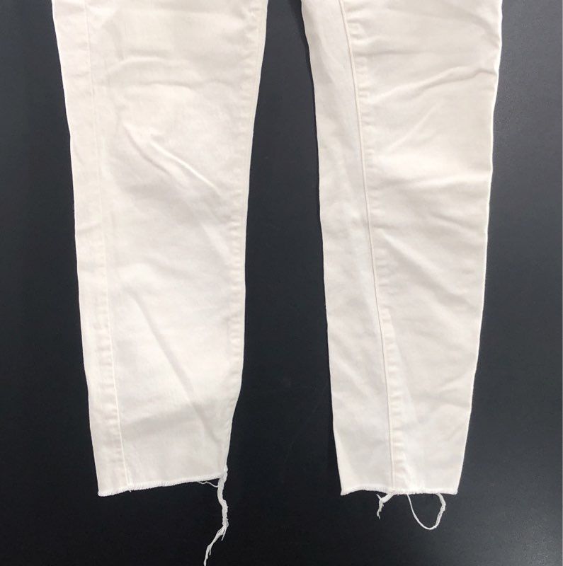 Paige Women's White Verdugo Crop Raw Hem Skinny Stretch Jeans Size 25