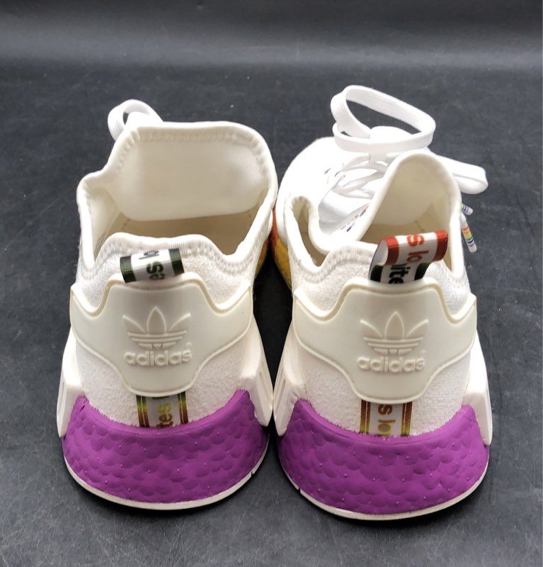Adidas NMD R1 Pride Love Unites White Rainbow Sneakers Size 8.5