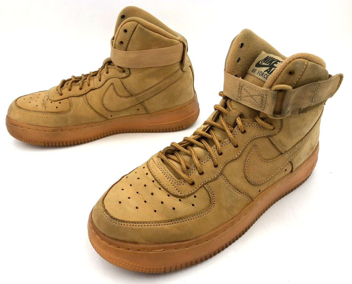 Nike Air Force 1 High LV8 GS 'Flax' Tan Suede Athletic Sneakers - Size 7Y (+COA)