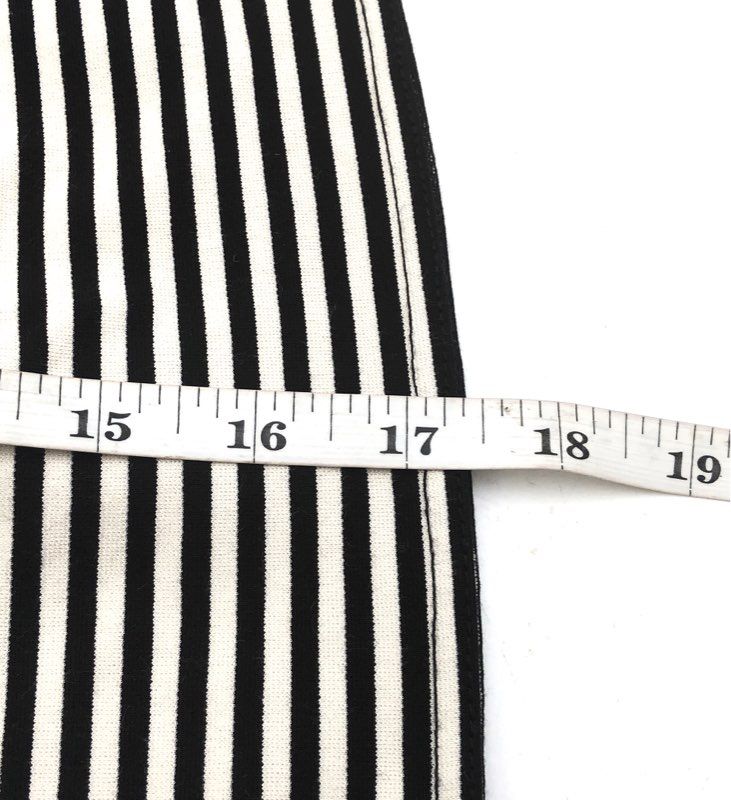 Madewell Women's Black White Striped Ponte Mini Skirt Mixed Stripe Sz 10