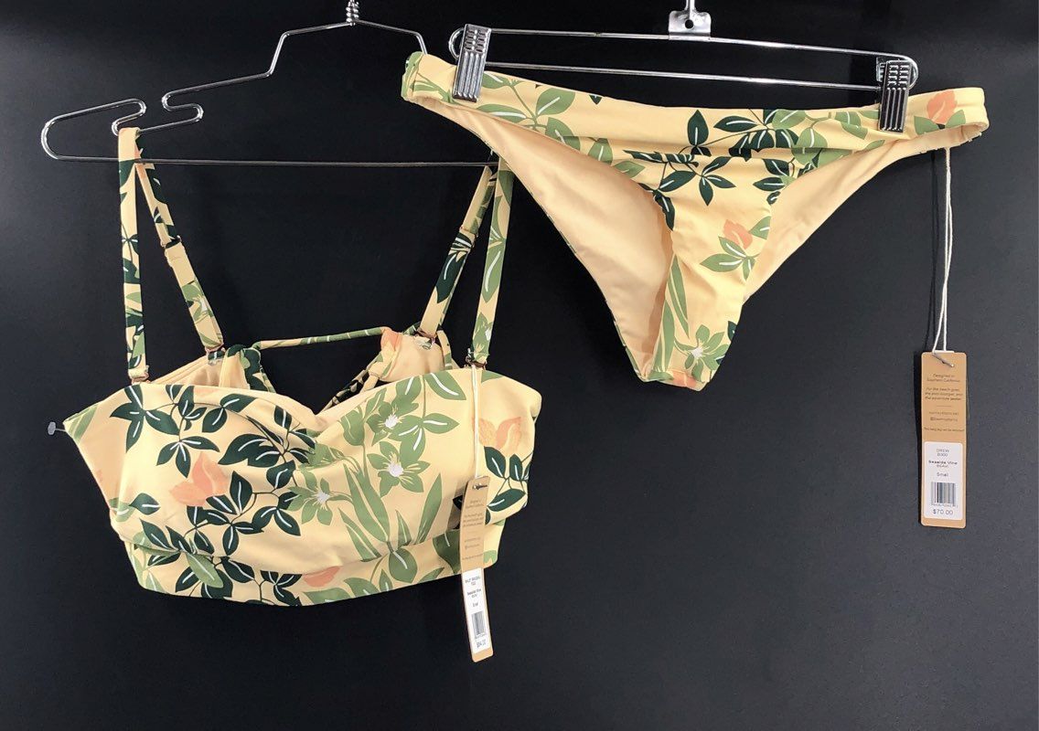 Swim Systems Women's Seaside Vine Bikini Set Drew Top Salty Bottom Sz S NWT