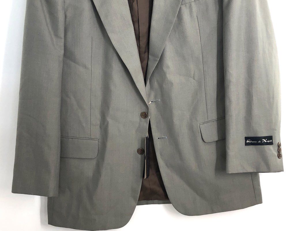 Vintage 90s Dario di Napoli Men's Gray Wool Blend Blazer Sport Coat Sz XL 46