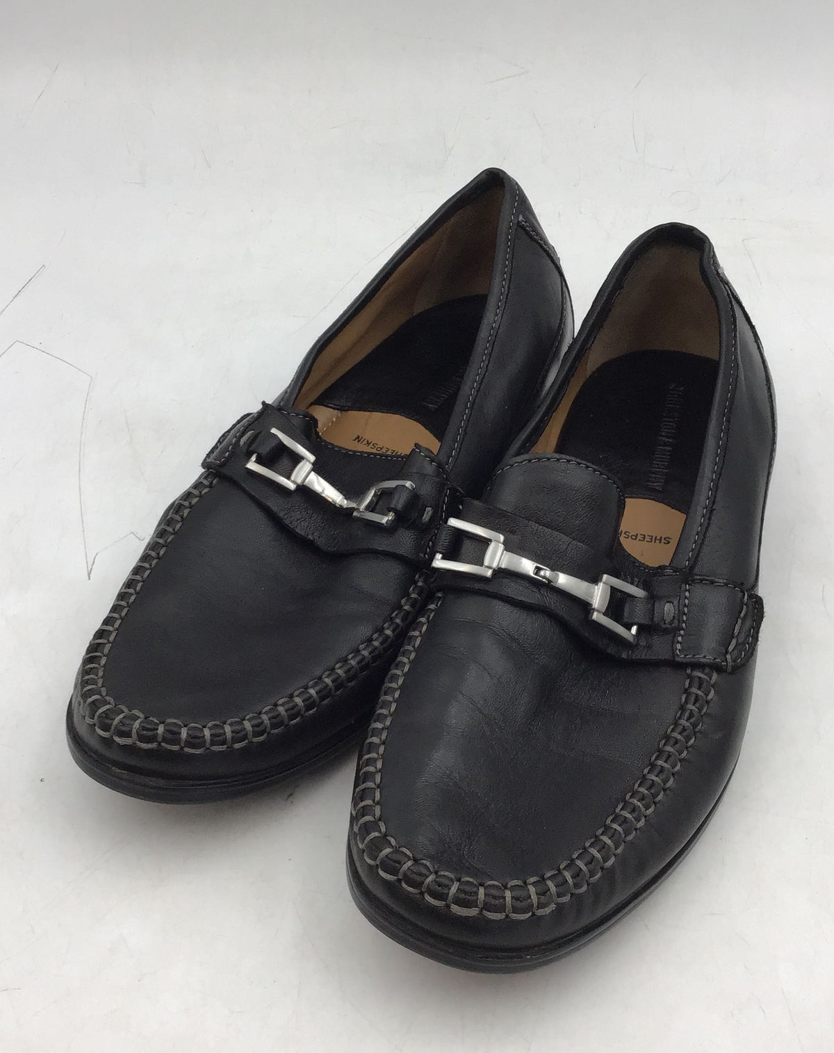 Johnston &amp; Murphy Men&#39;s Black Moc Toe Slip-On Loafer Dress Shoes - Size 8M