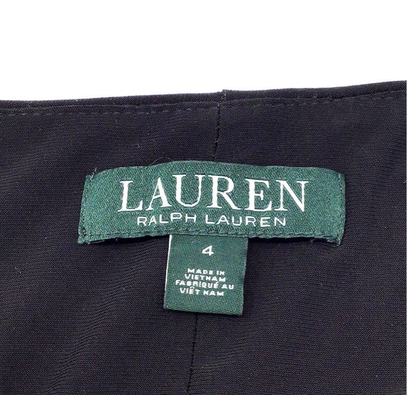 Lauren Ralph Lauren Women's Dress Black Pink Floral Bell Sleeve Sheath Sz 4 NWT