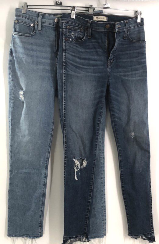 Madewell Women's The Perfect Vintage Jean Lot of 2 Distressed Blue Sz 26