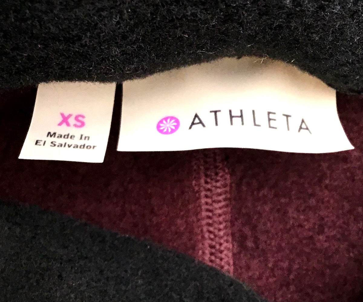 NWT Athleta Women&#39;s Maroon Power Stretch Peak Tight Ankle Leggings - Size XS