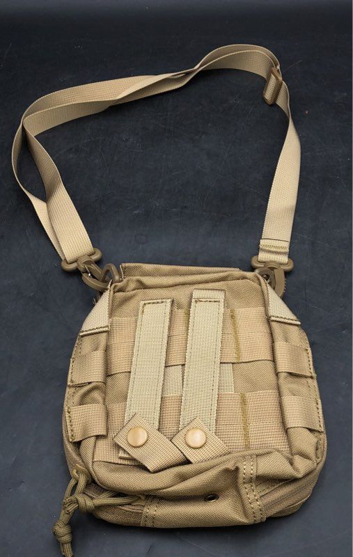 Men's Tan MOLLE Tactical Utility Pouch Admin Crossbody Shoulder Bag