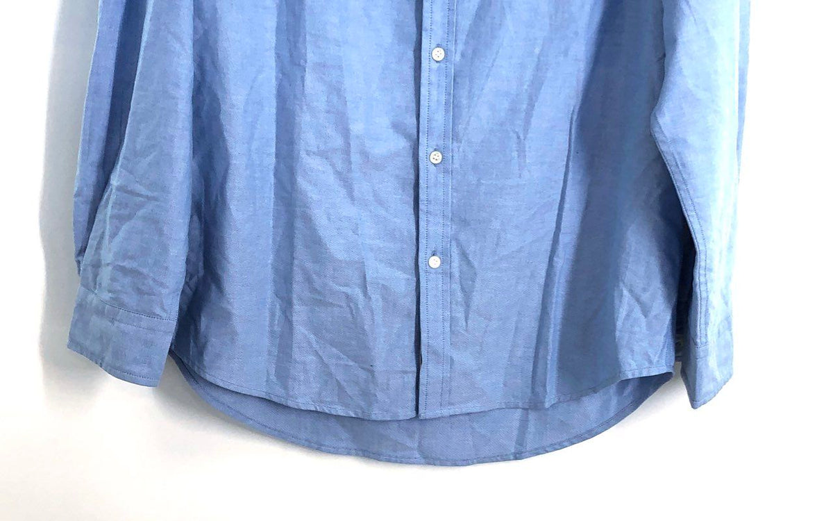 Coach Men's Winter Blue Long Sleeve Button Down Shirt Embroidered Logo NWT Sz M