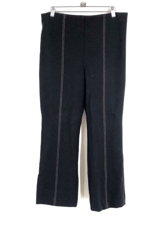 Anthropologie The Essential Women&#39;s Black Flared Leg Cropped Pants Size Medium