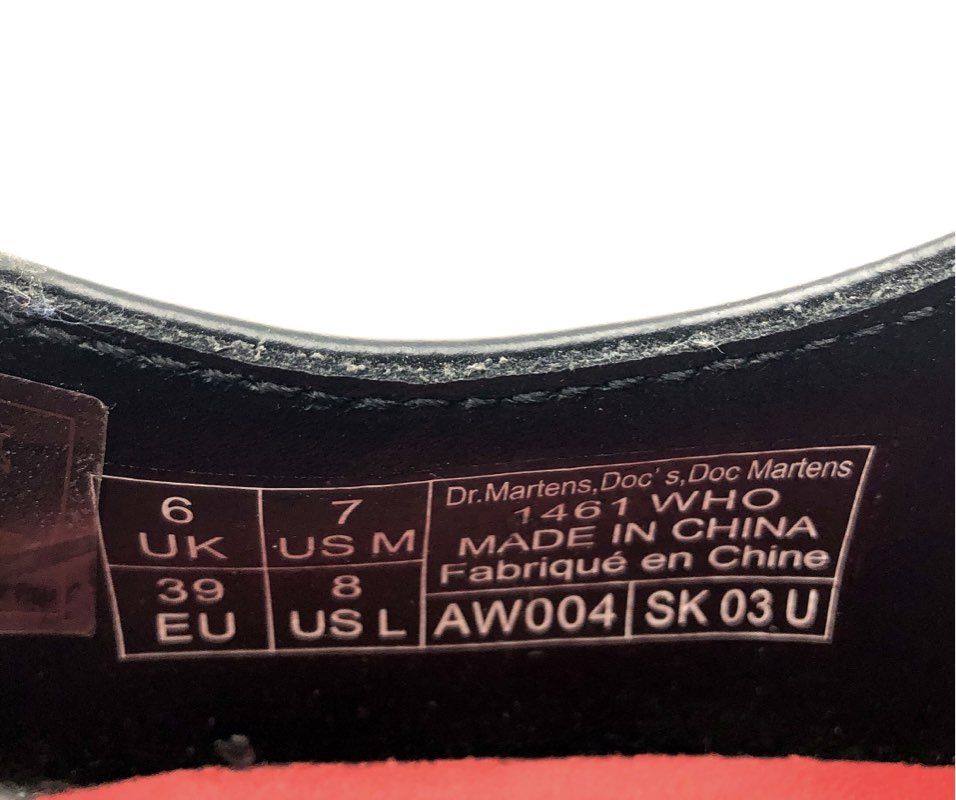 Dr. Martens 1461 The Who Black Smooth Leather Target Logo Oxford Size UK 6 US M7