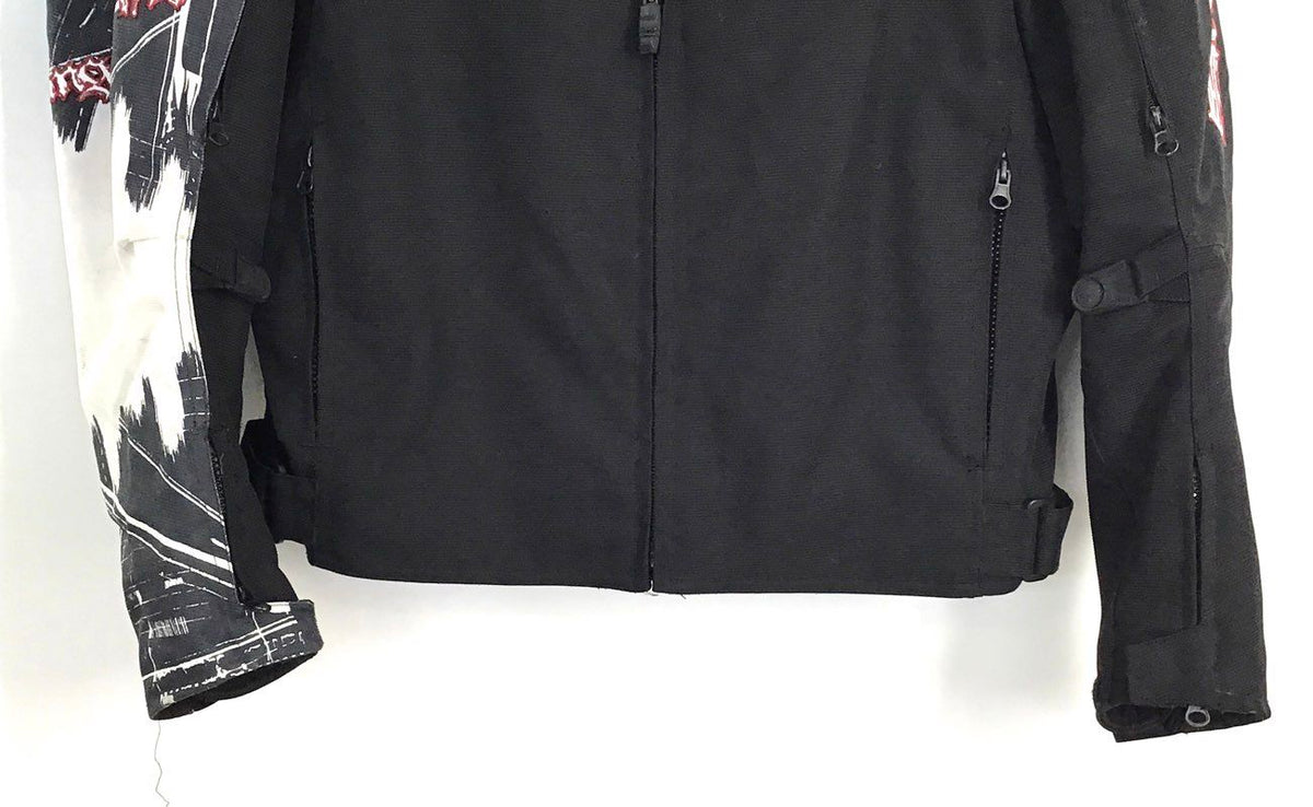 Speed and Strength Men's Black Textile Moto Riding Jacket Wing Graphic Sz M