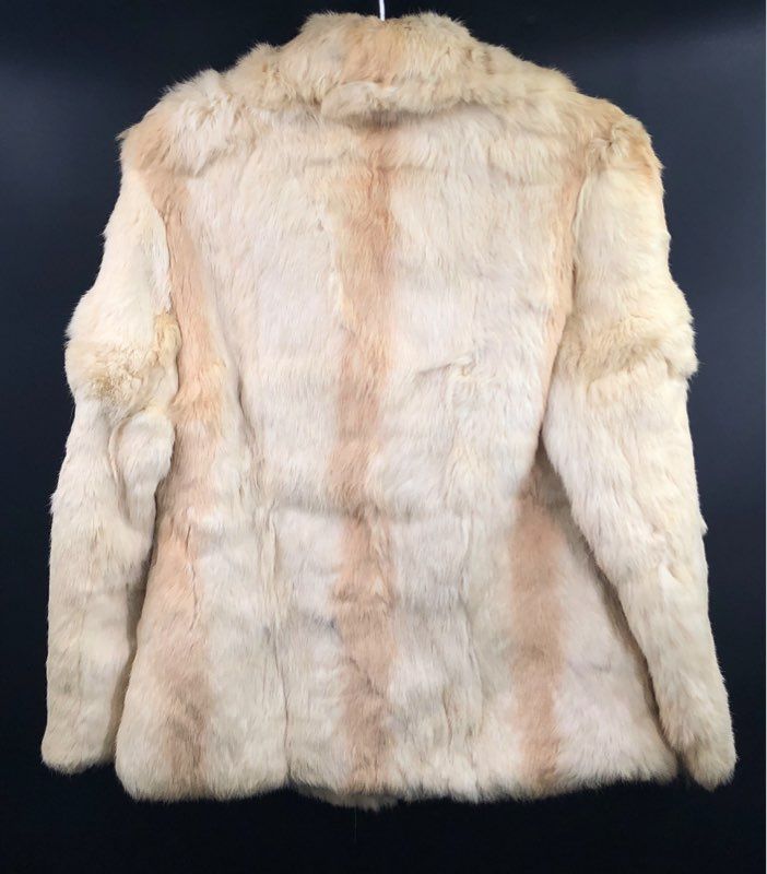 Vintage 80s Split End Ltd Real Rabbit Fur Jacket Made in Hong Kong Sz M