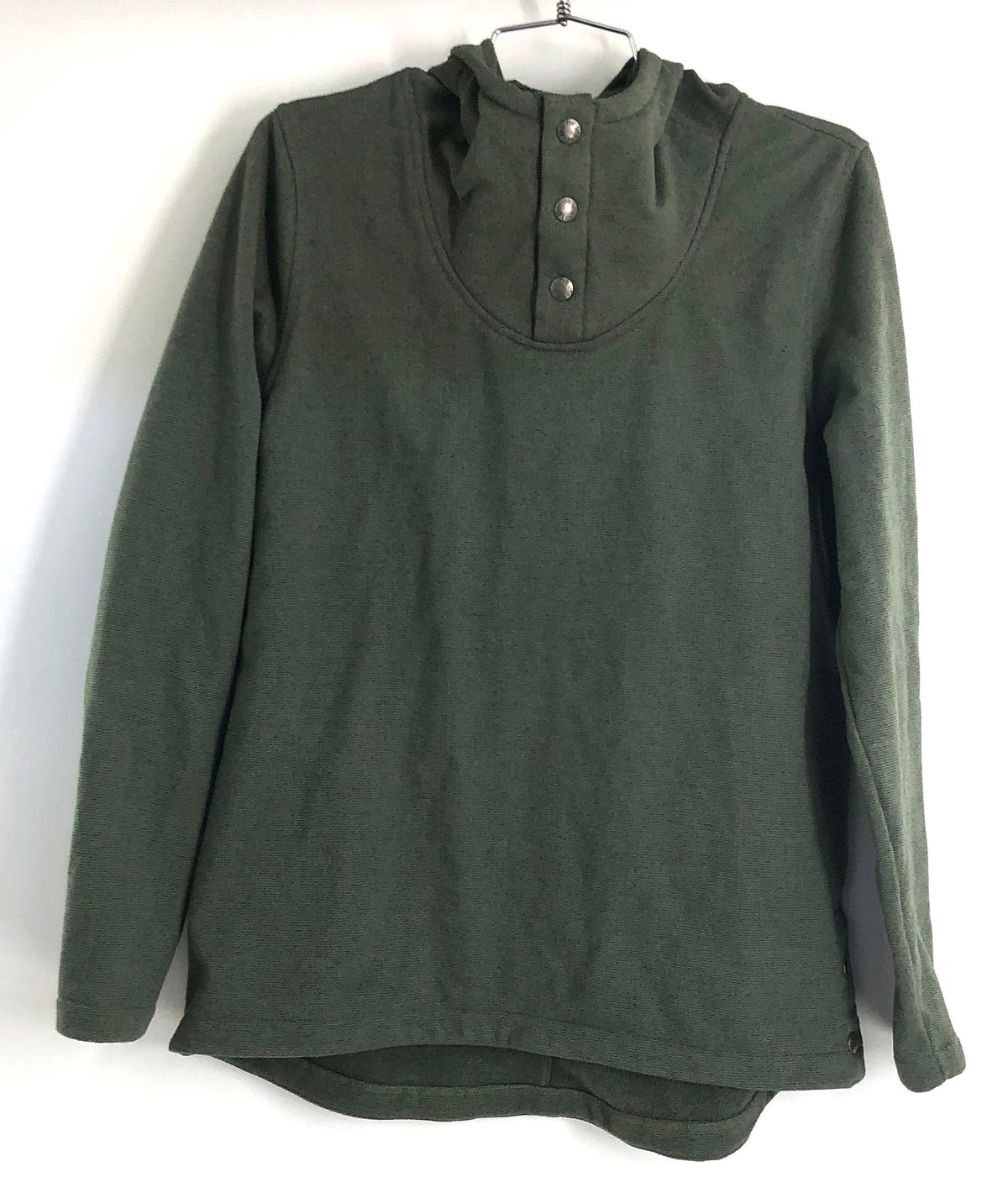 The North Face Women's Green Crescent Snap Neck Sweater Fleece Pullover Sz M