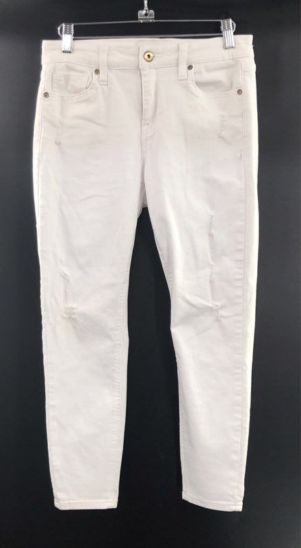 Pistola Women's White Distressed Skinny Jeans Ripped Denim Pants Size 26